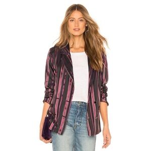 House of Harlow 1960 x REVOLVE Kitty Jacket in Purple & Noir Stripe small